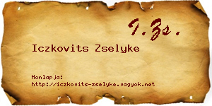 Iczkovits Zselyke névjegykártya